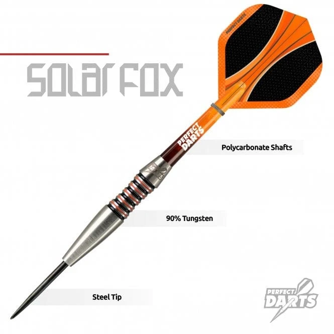 *Perfect Darts - Steel Tip - 90% Tungsten - Solarfox 1 - Scallop - Black & Orange - Image 4