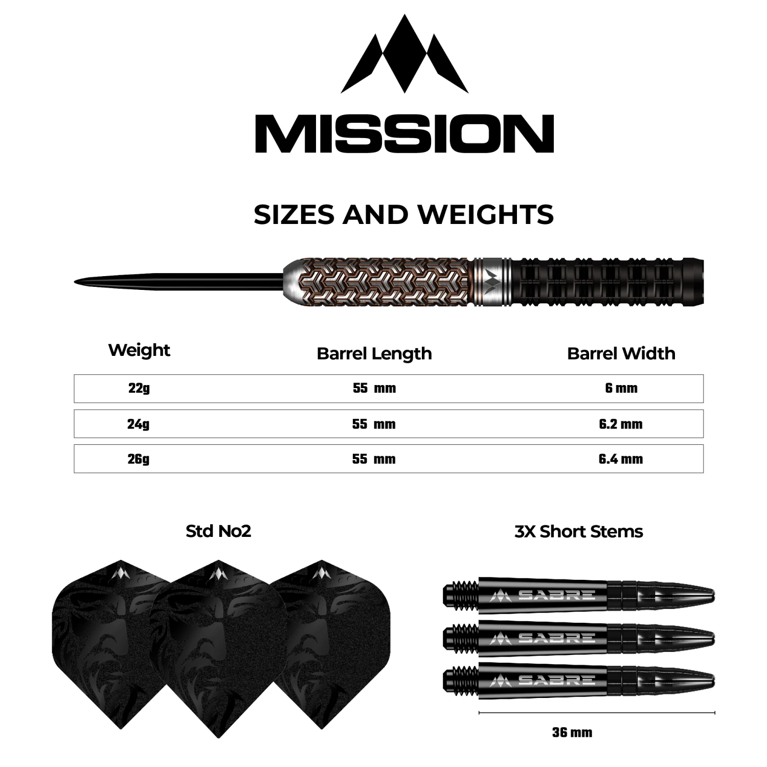 Mission Archon Darts - Steel Tip - 97.5% - Black & Bronze PVD - Image 9