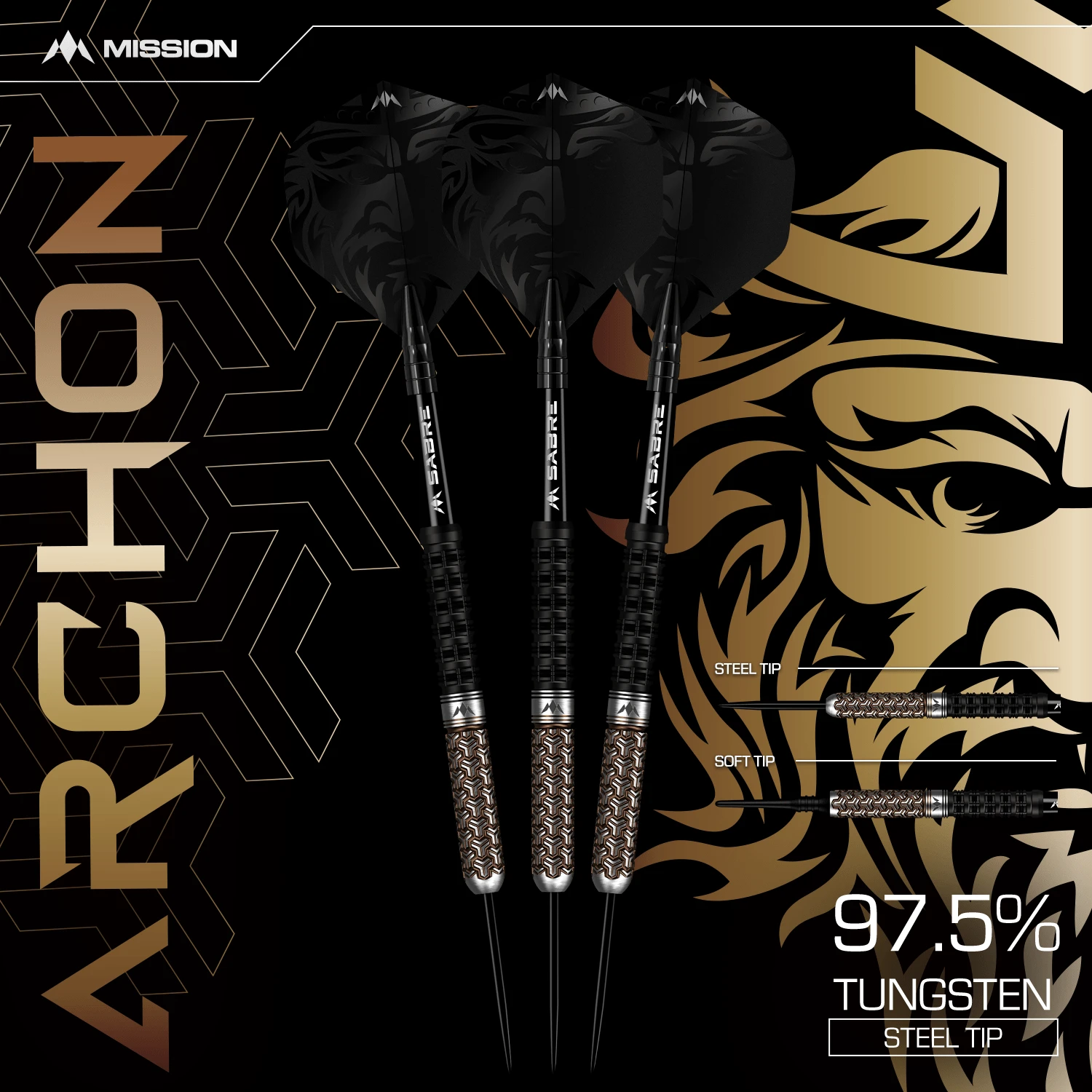 Mission Archon Darts - Steel Tip - 97.5% - Black & Bronze PVD - Image 11
