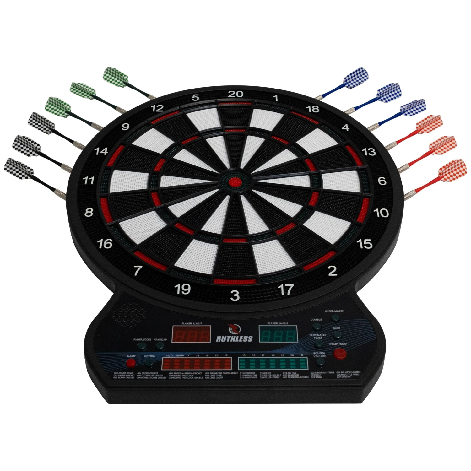 Ruthless R600 Electonic Dartboard - Soft Tip - Inc 4 Sets Of Darts - 8 Players-27 Games - Image 7