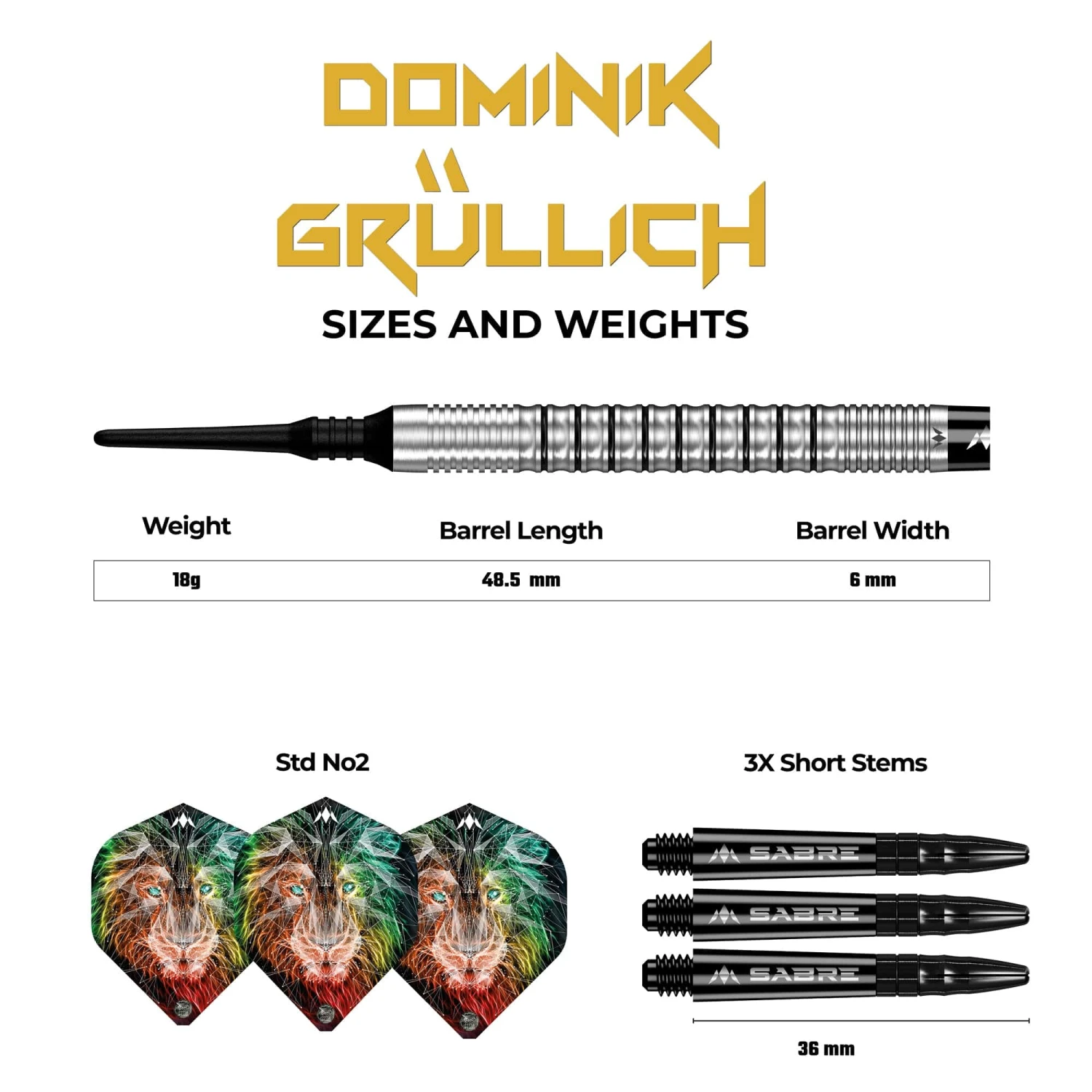 Mission Dominik Grüllich Darts - Soft Tip - 95% Tungsten - Silver-Black Rings - Image 4