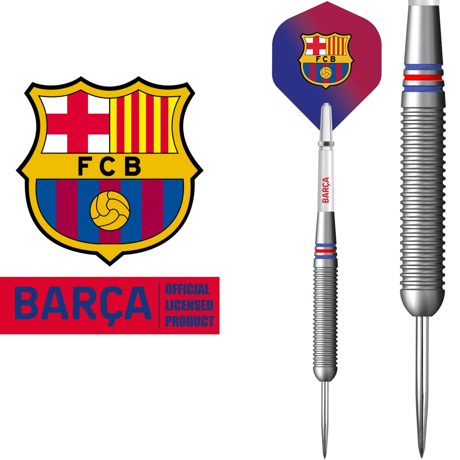 FC Barcelona - Official Licensed BARÇA - Steel Tip Darts - Brass - BARÇA - 22g - Image 2