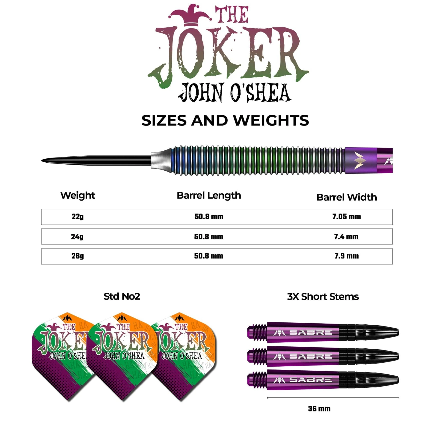*Mission John O Shea Darts - Steel Tip - The Joker - Coral - Image 6