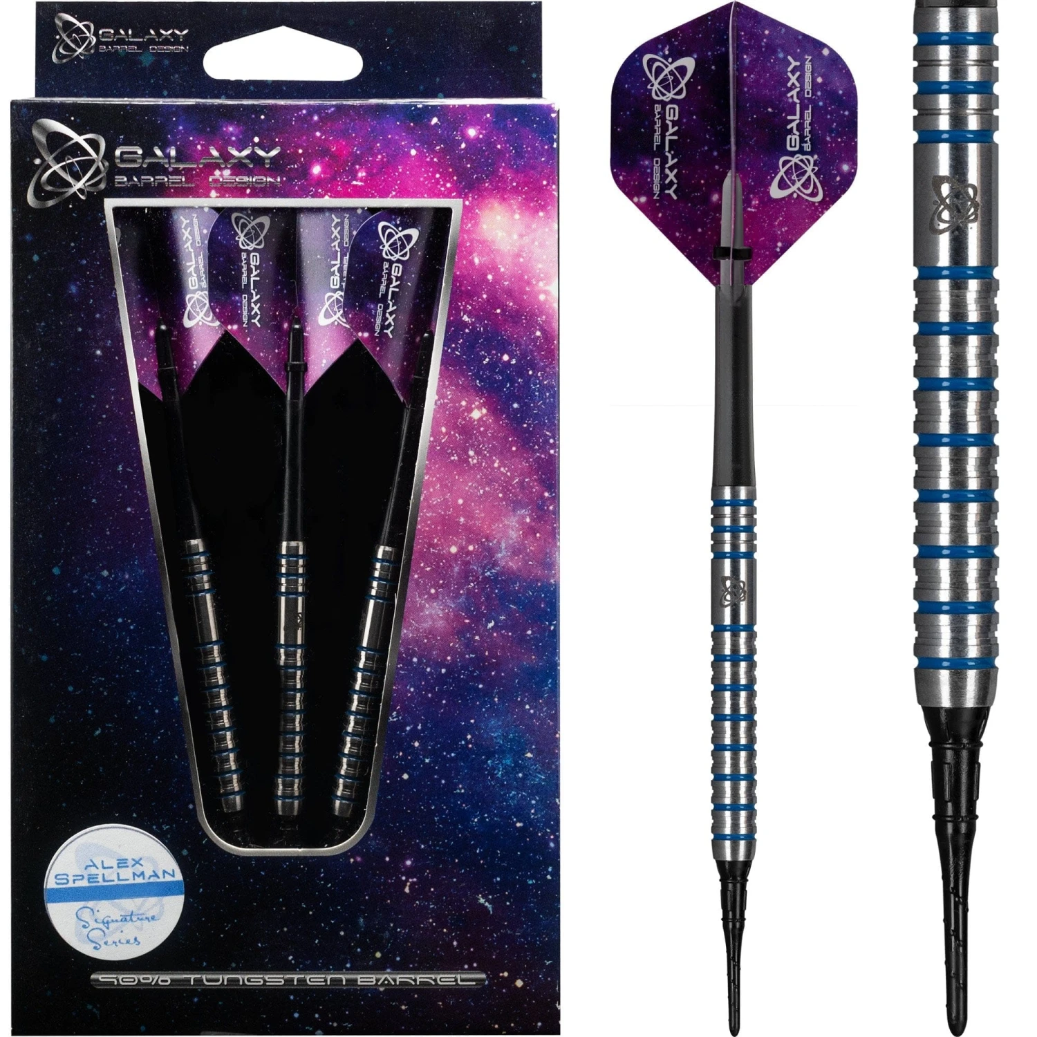 Galaxy Alex Spellman Darts - Soft Tip - Blue Rings