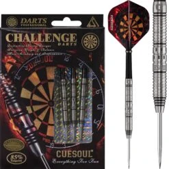 *Cuesoul - Steel Tip Tungsten Darts - Challenge - Multi Ring - Tapered - Black