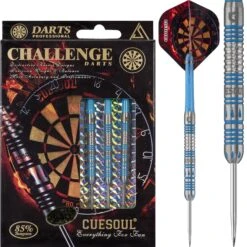 *Cuesoul - Steel Tip Tungsten Darts - Challenge - Multi Ring - Quad - Blue
