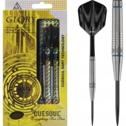 *Cuesoul - Steel Tip Tungsten Darts - Glory - Blue Grooves - Twin Grip