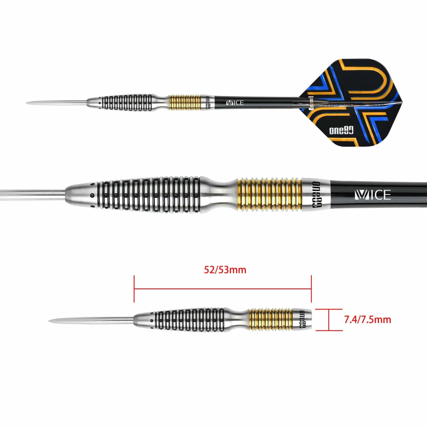 One80 Ascent Darts - Steel Tip - S03 - Black & Gold - Image 3