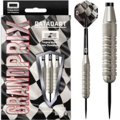 Datadart Grand Prix Darts - Steel Tip Nickel Silver - Knurled - 28g
