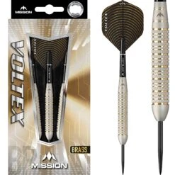 *Mission Voltex Darts - Steel Tip Brass - M2 - Silver - Knurled