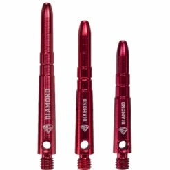 Cuesoul - Aluminium Dart Shafts - Diamond - Value Pack - 4 Sets - Red