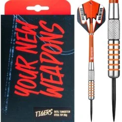 Ruthless Tigers Darts - 90% Steel Tip Tungsten - Rear Knurl - 26g
