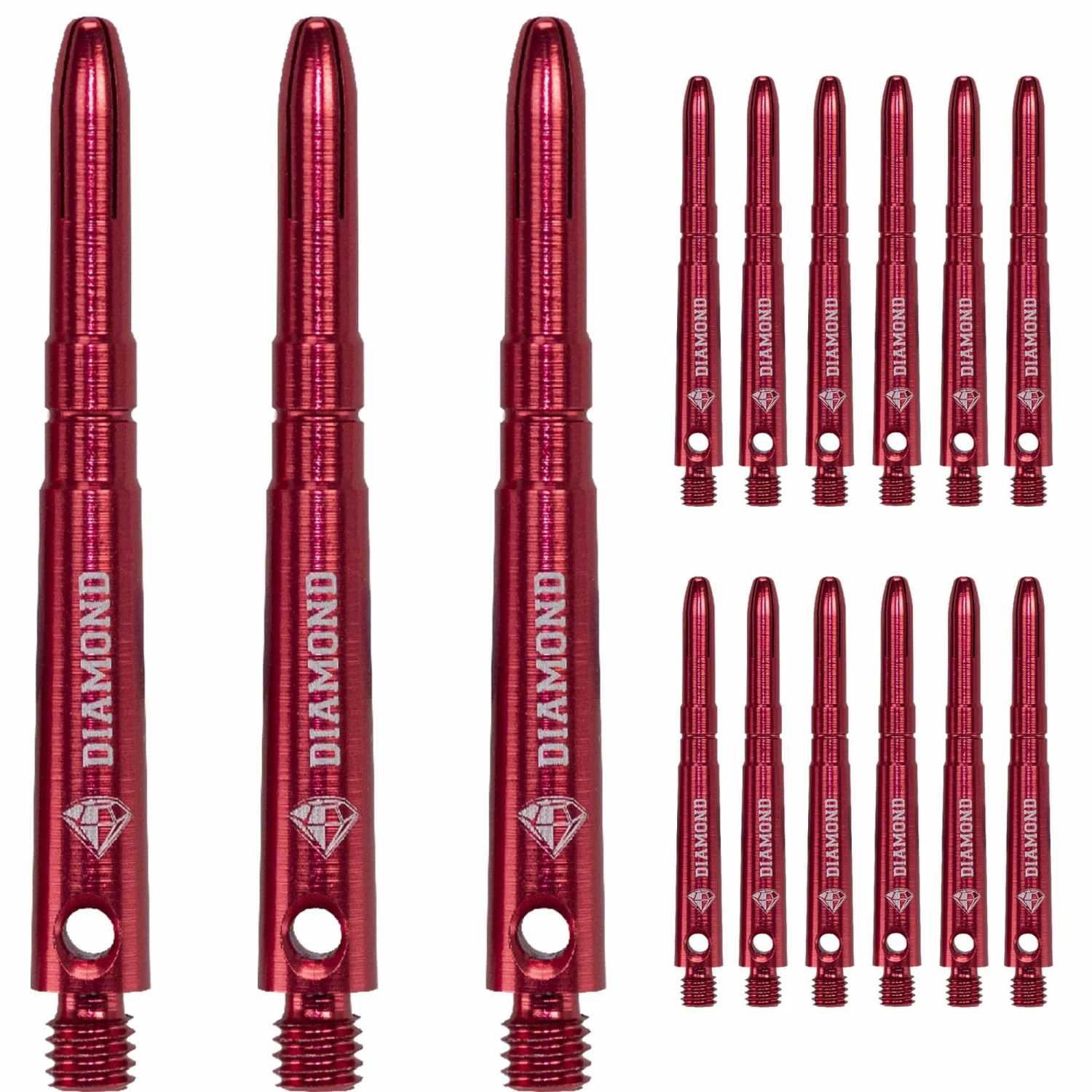 Cuesoul - Aluminium Dart Shafts - Diamond - Value Pack - 4 Sets - Red - Image 5