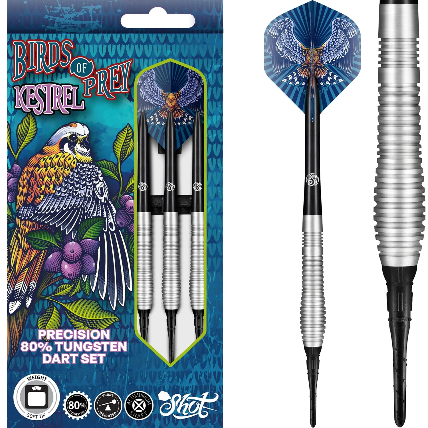 Shot Birds Of Prey Darts - Soft Tip Tungsten - Kestrel