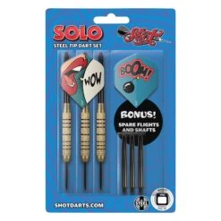 Shot Solo Darts - Steel Tip - Brass - Knurled - 18g