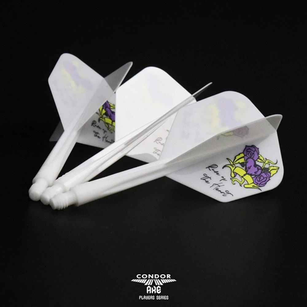 *Condor AXE Player Series Dart Flights - Natsumi Iwata - Heart Of Gold - Small - White - Image 3