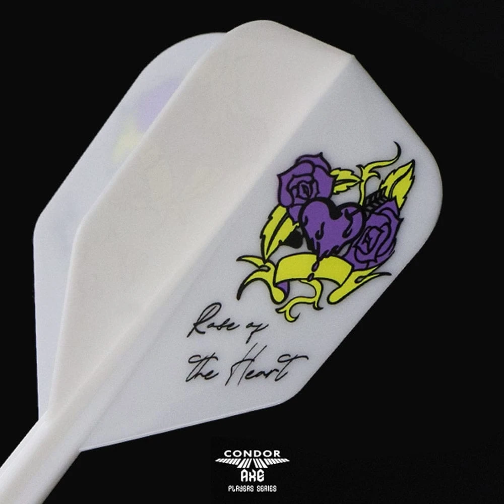 *Condor AXE Player Series Dart Flights - Natsumi Iwata - Heart Of Gold - Small - White - Image 4