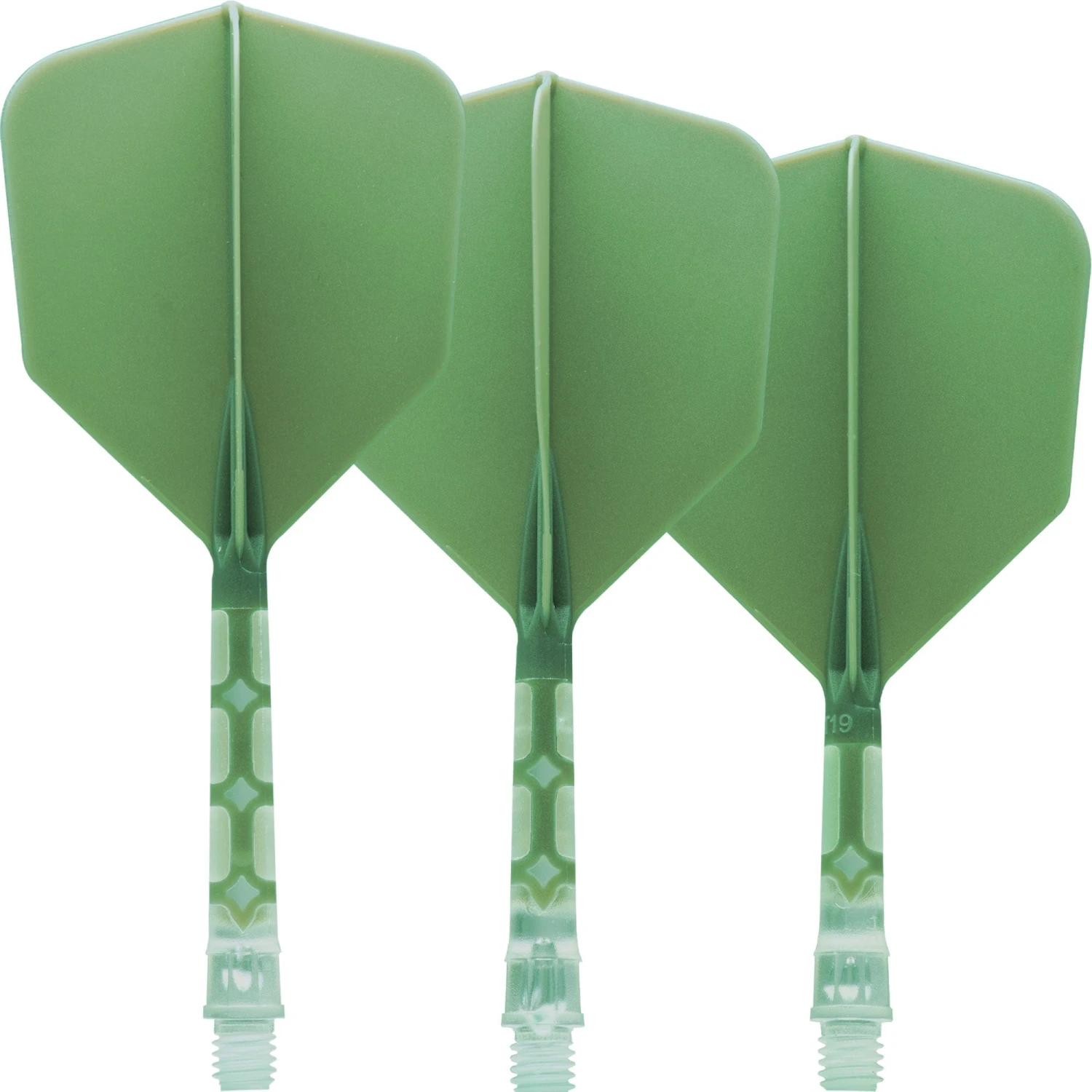 Cuesoul Rost T19 Integrated Dart Shaft And Flights - Big Wing - Clear With Green Flight - Image 2