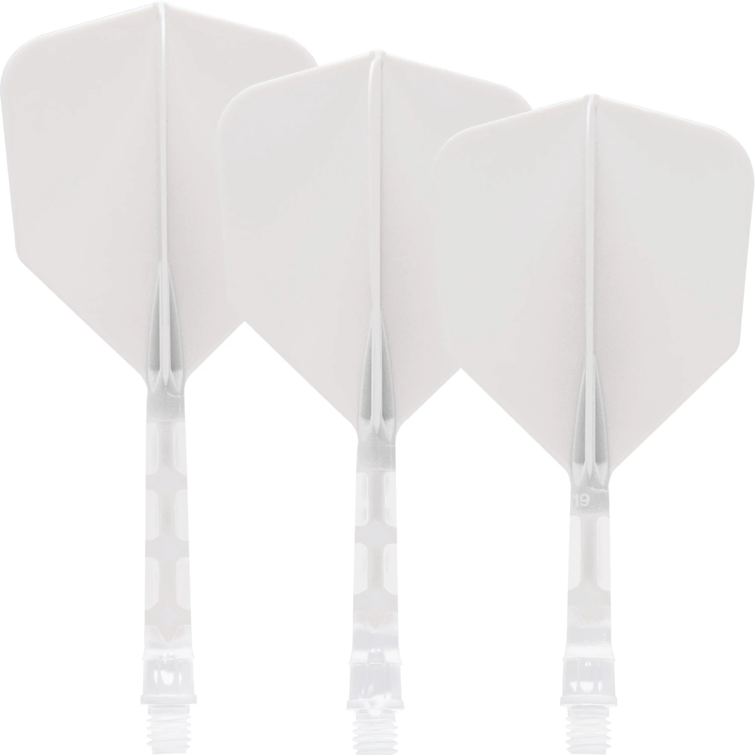 *Cuesoul Rost T19 Integrated Dart Shaft And Flights - Big Wing - Clear With White Flight - Image 2