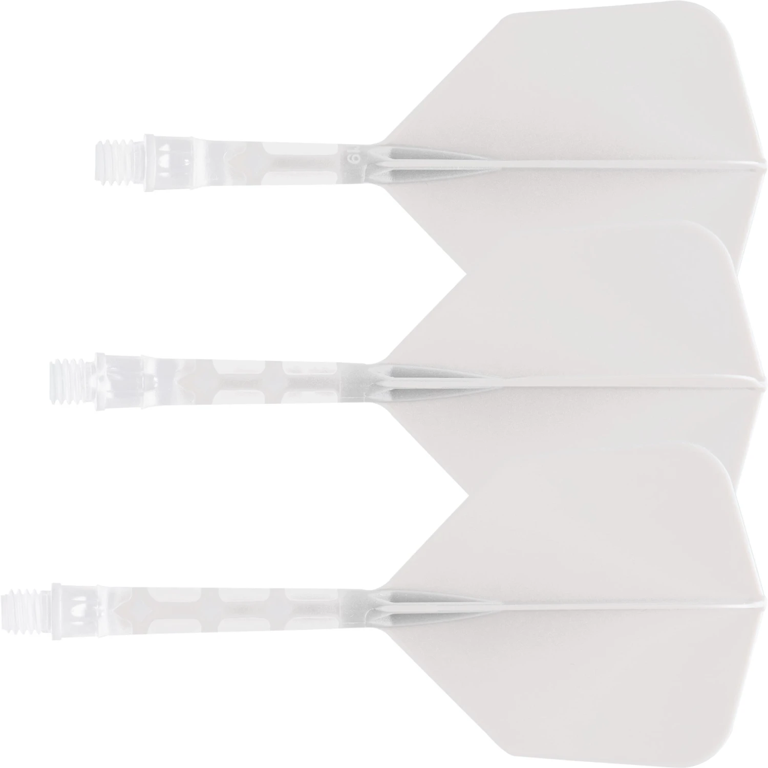*Cuesoul Rost T19 Integrated Dart Shaft And Flights - Big Wing - Clear With White Flight - Image 3