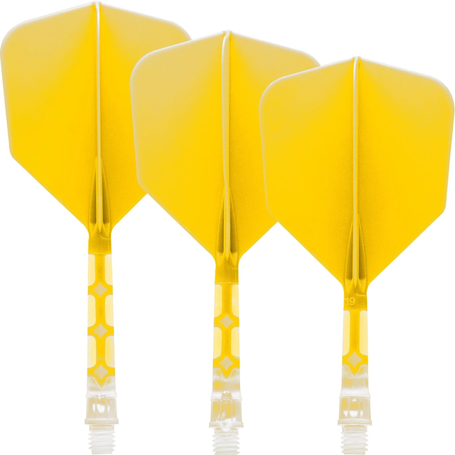 Cuesoul Rost T19 Integrated Dart Shaft And Flights - Big Wing - Clear With Yellow Flight - Image 2
