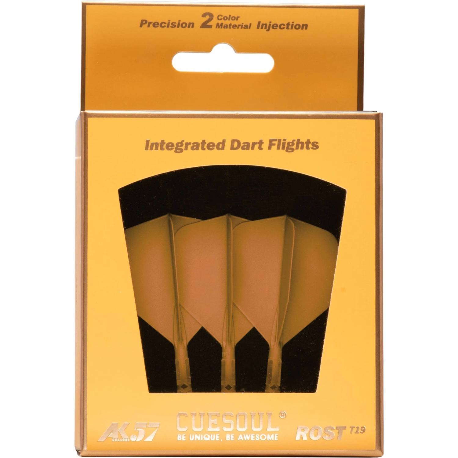 Cuesoul Rost T19 Integrated Dart Shaft And Flights - Big Wing - Clear With Yellow Flight - Image 9