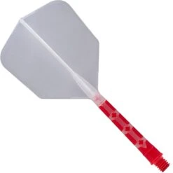 *Cuesoul Rost T19 Integrated Dart Shaft And Flights - Big Wing - Red With Clear Flight