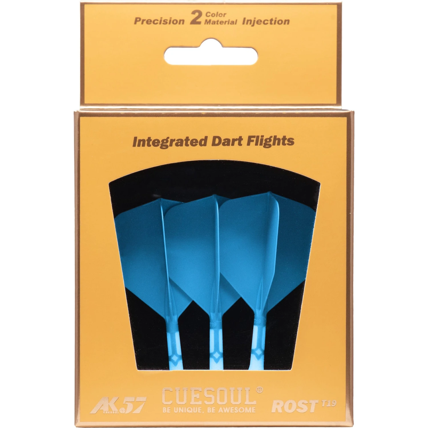 Cuesoul Rost T19 Integrated Dart Shaft And Flights - Big Wing - White With Blue Flight - Image 7