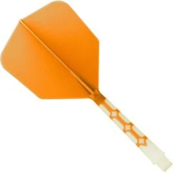*Cuesoul Rost T19 Integrated Dart Shaft And Flights - Big Wing - White With Orange Flight