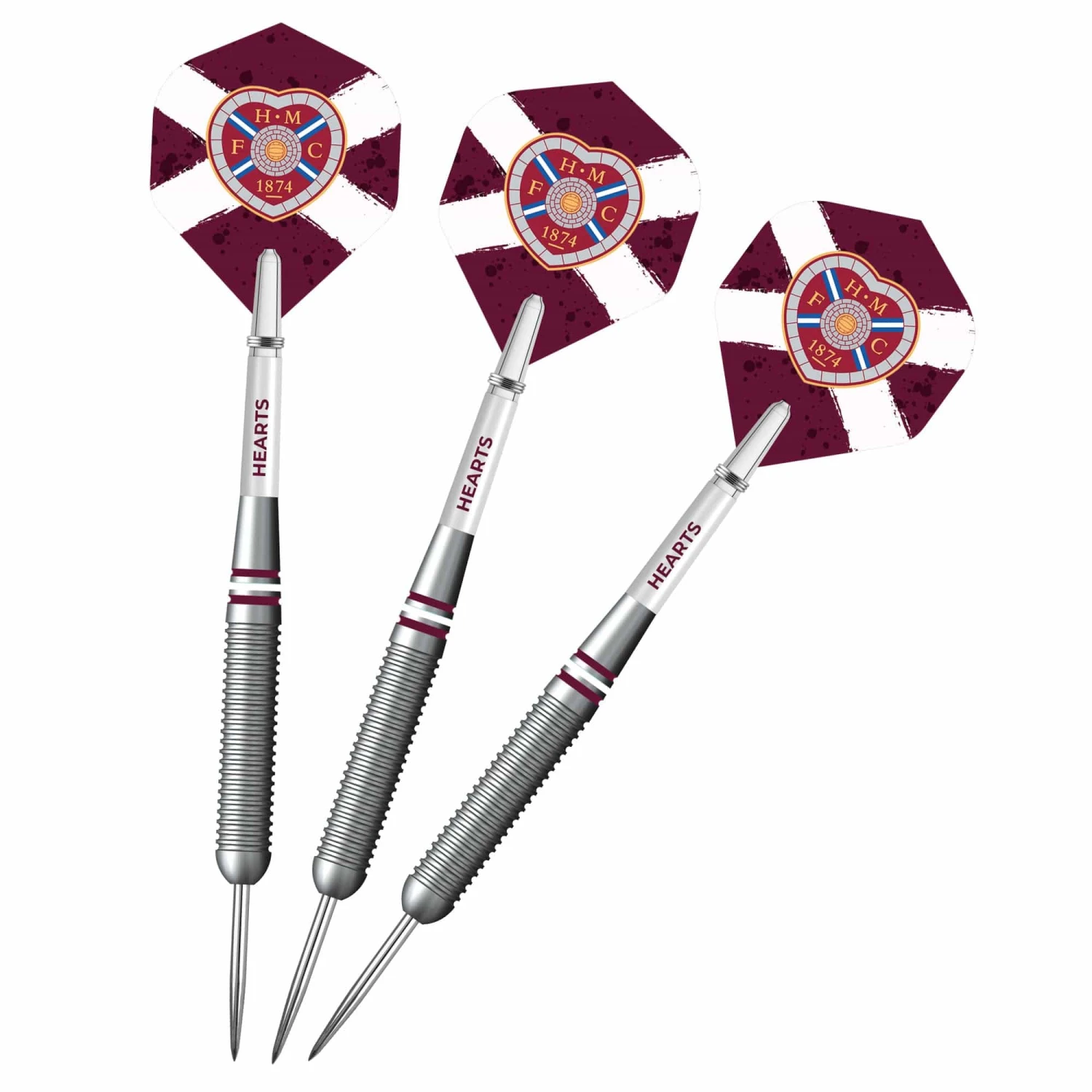 Heart Of Midlothian FC - Official Licensed - Hearts - Steel Tip Darts - Brass - 22g - Image 5
