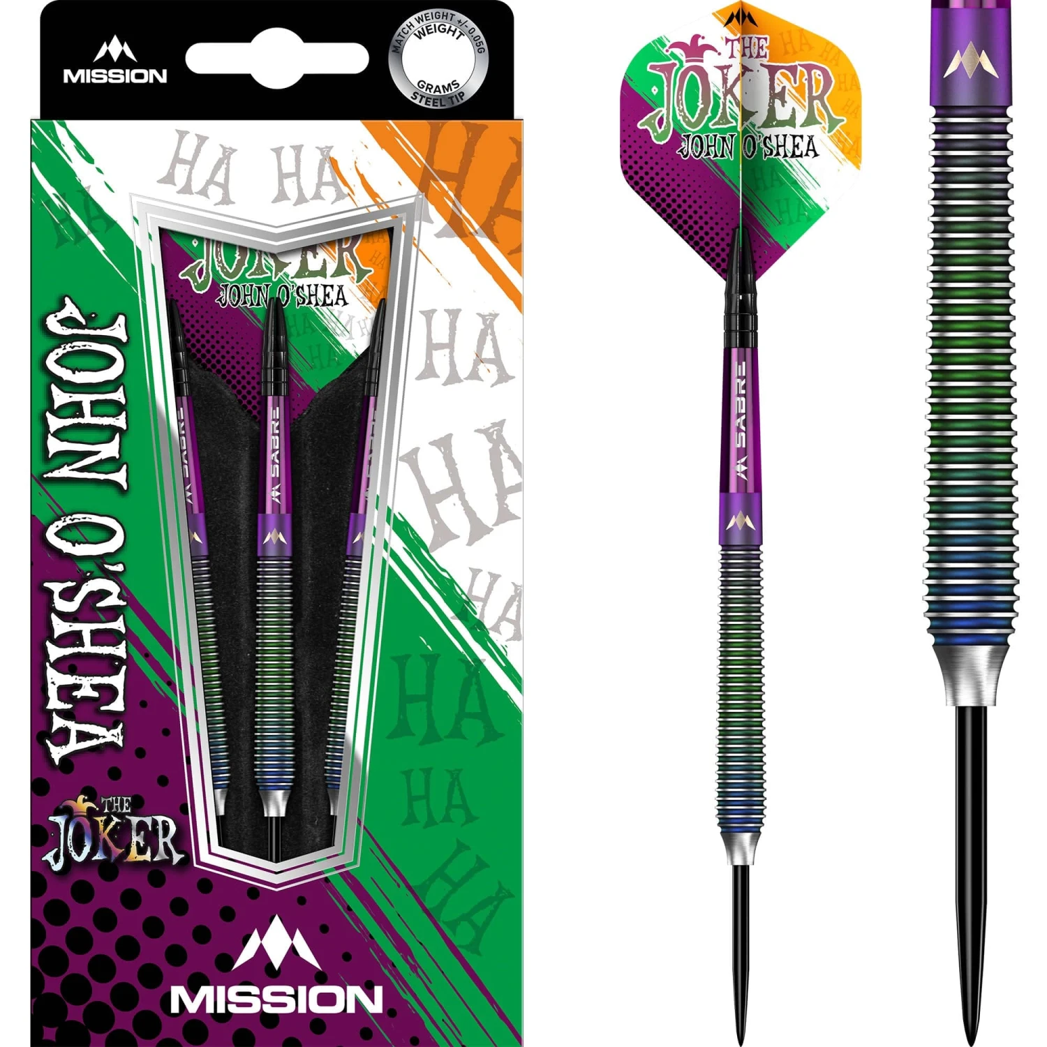 *Mission John O Shea Darts - Steel Tip - The Joker - Coral