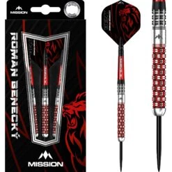 Mission Roman Benecky Darts - Steel Tip - Black & Red