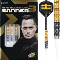 One80 Gunner III Darts - Soft Tip - Lourence Ilagan - Black & Gold
