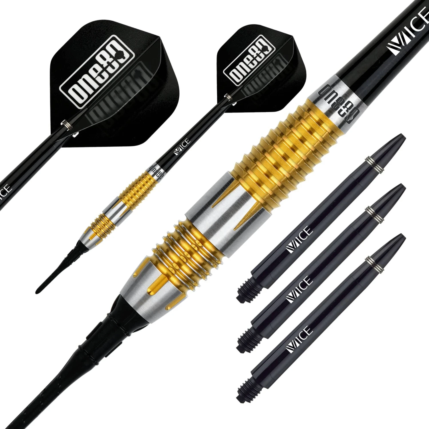 One80 Peter Machin Darts - Soft Tip - Signature - V2 - Gold - 18g - Image 2