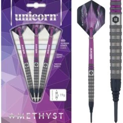 Unicorn Amethyst Darts - Soft Tip - Utech - Style 4 - Sandblasted
