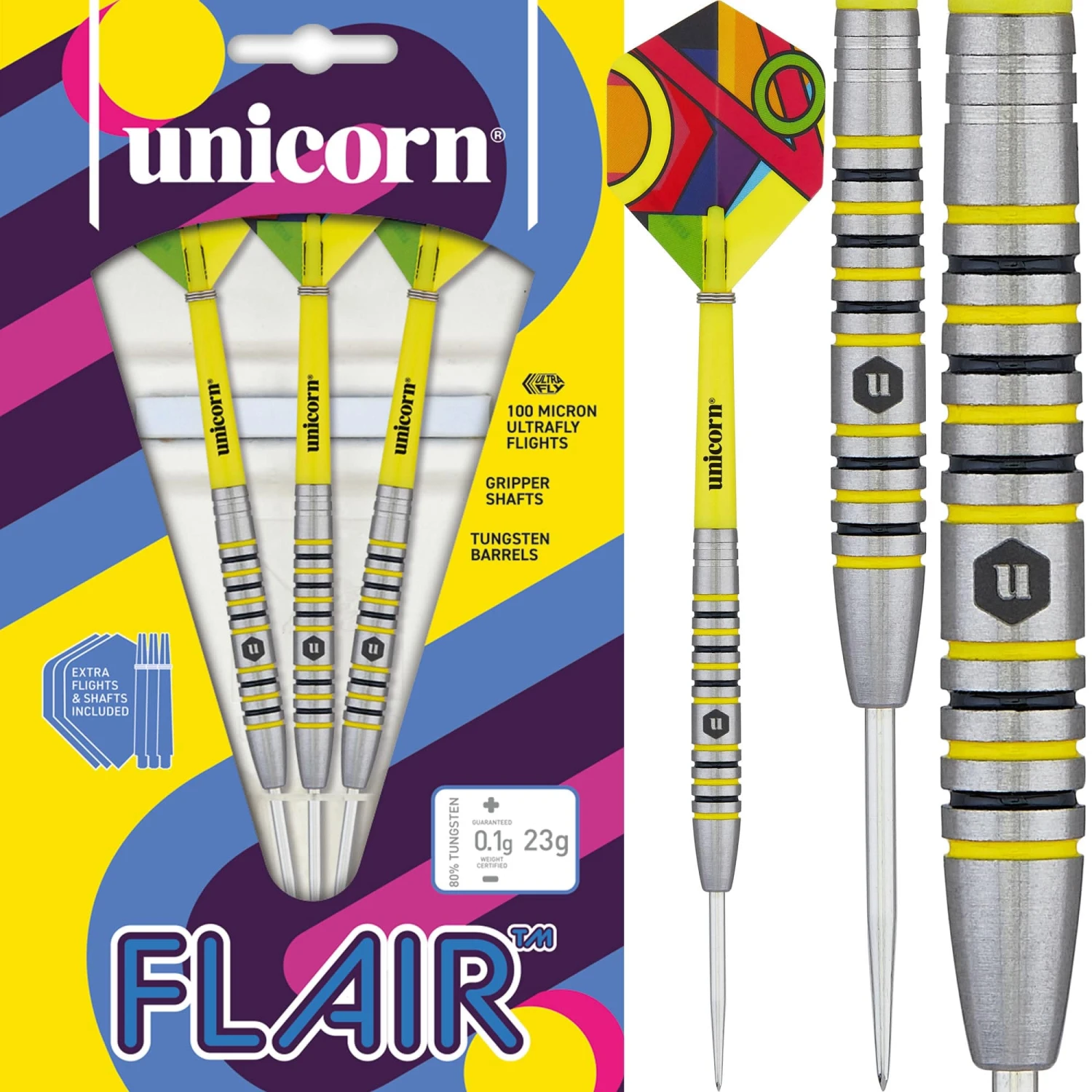 Unicorn Flair Darts - Steel Tip - Style 4 - Colour Ringed - Image 2