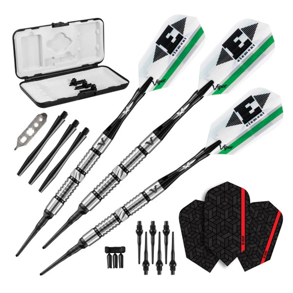 Viper Element Darts - Soft Tip - 90% - Inc Extras - E2 - Twin Shark - Black Ring